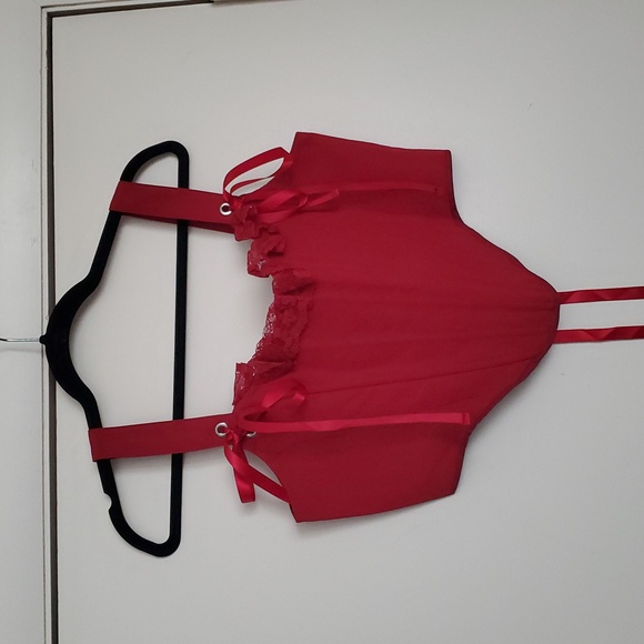 *NWT* Lively Ghosts Draconian Red Corset Top with Ribbon Details - Picture 2 of 16